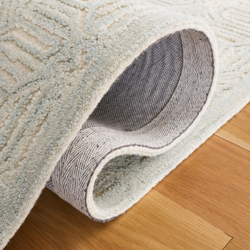 Tapis géométrique en laine et en coton tissé à la main Hillyer , Rectangle 4pi x 6 pi