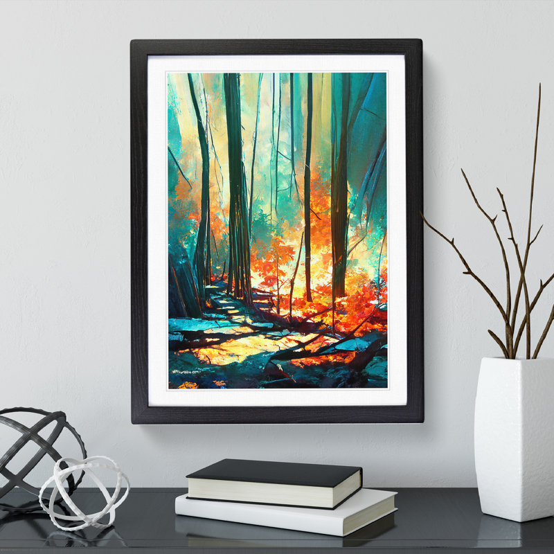 Painted Forest No.2 - Framed Print, Black Framed, 64cm H x 46cm W x 2cm D