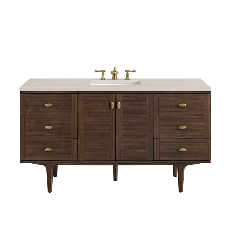 Amberly 60" Single Bathroom Vanity Set, Parisien Bleu, 8" Widespread