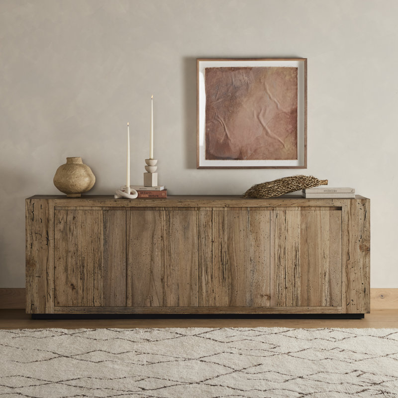 Abaso 94.5'' W Sideboard, Rustic Wormwood Oak