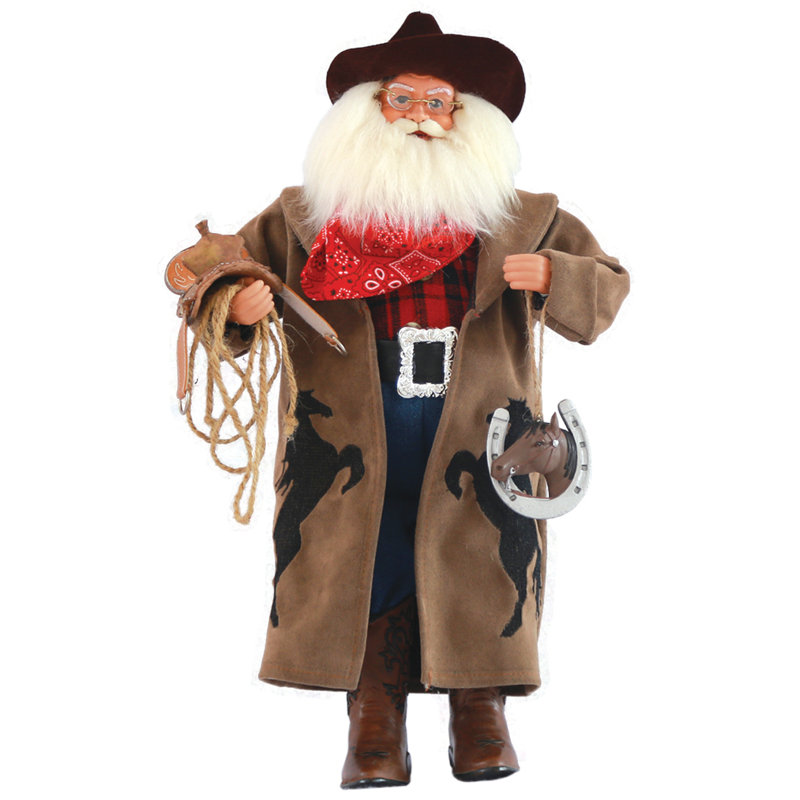 Cowboy with Horseshoe Figurine