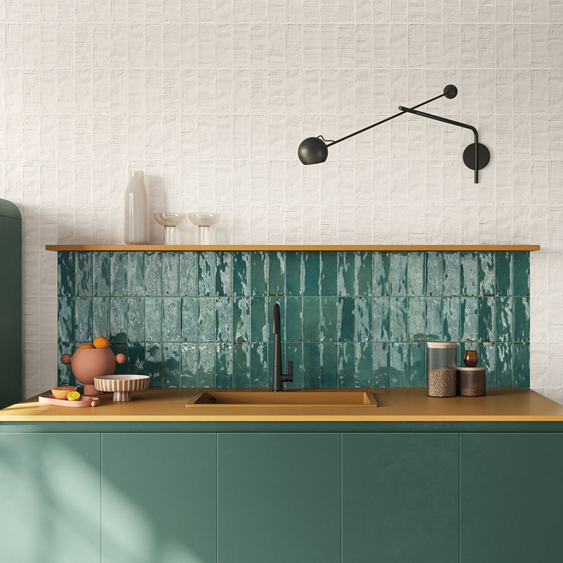 Autumn Essentials 3X8 Porcelain Wall and Floor Tile, Blue