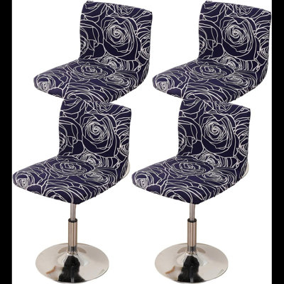 Bar Stool Covers Set Of 4, Stretch Bar Stool Chair Cover Slipcovers, Floral Print Counter Stool Bar Chair Covers For Kitchen Pub Dining Room