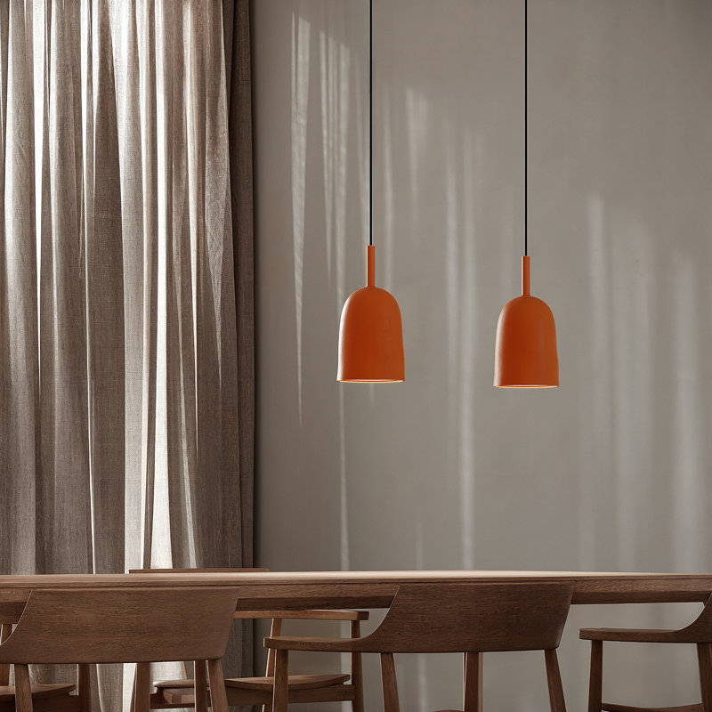 Vessel Pendant Light, 18" H x 14.5" W x 9" D, Persimmon, Black