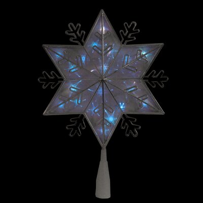 10"" Lighted Silver Snowflake Christmas Tree Topper - Blue Lights -  Northlight Seasonal, NORTHLIGHT NL02639