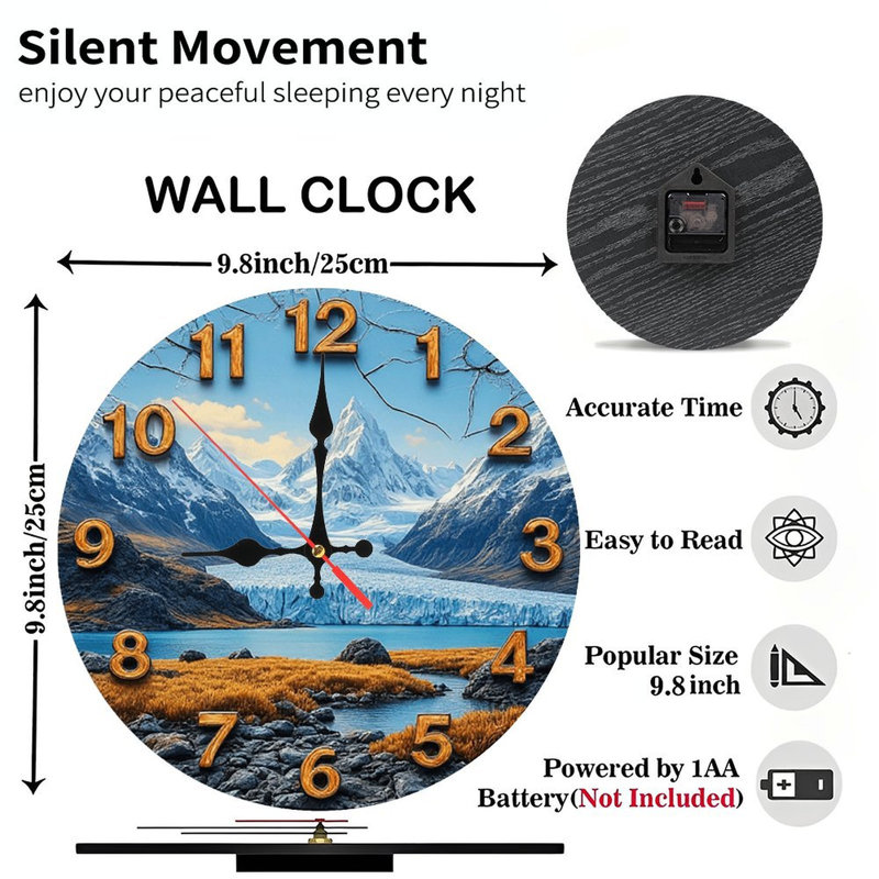 Horloge murale Mountain Lake Glacier