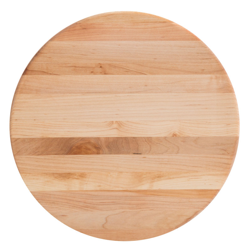 Maple Wood Round Cutting Board with Bun Feet, 12-Inch Diameter