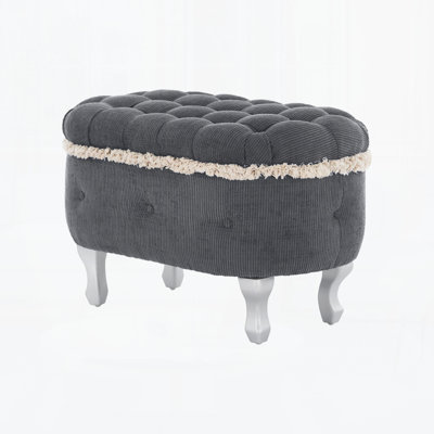 29.5'' Storage Benches, End Of Bed Bench With Button-Tufted, Fabric Upholstered Storage Ottoman