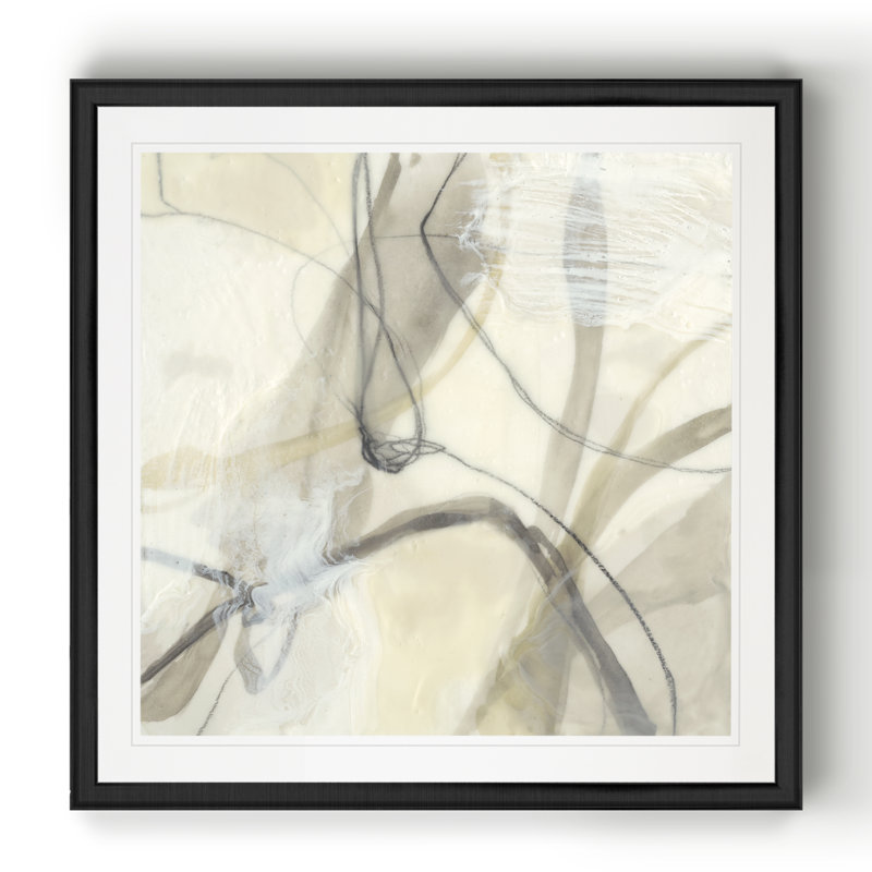 « flowing neutrals ii », reproduction d’art sur toile, Cadre noir, H 30,5 po x l 30,5 po x P 1,5 po