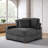Stephania Upholstered Gray Faux Rabbit Fur Flannel Armchair with Pillow Back, One Arm Single Chair Module Part For Sectional Sofa-966329382