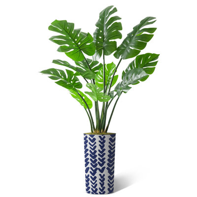 Faux verdure grands arbres artificiels d'intérieur et d'extérieur en soie Monstera en solde