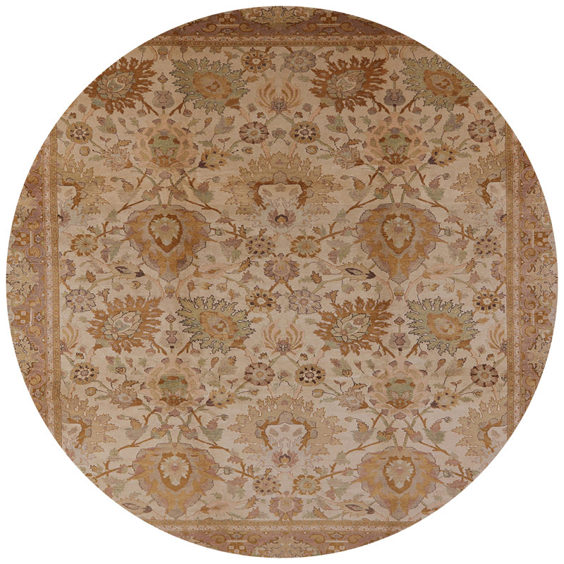Tapis oriental brun / beige Caviness, Rond 4 pi