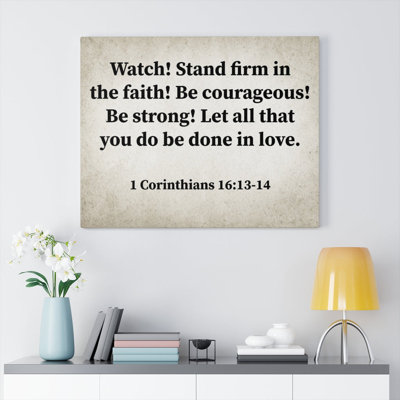 Regardez! Stand ferme 1 Corinthiens 16:13 - Toile tendue, art textuel