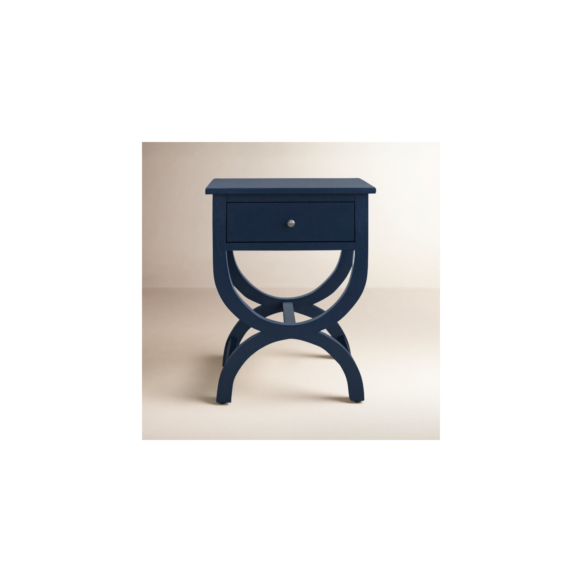 Floris End Table With Storage, Navy