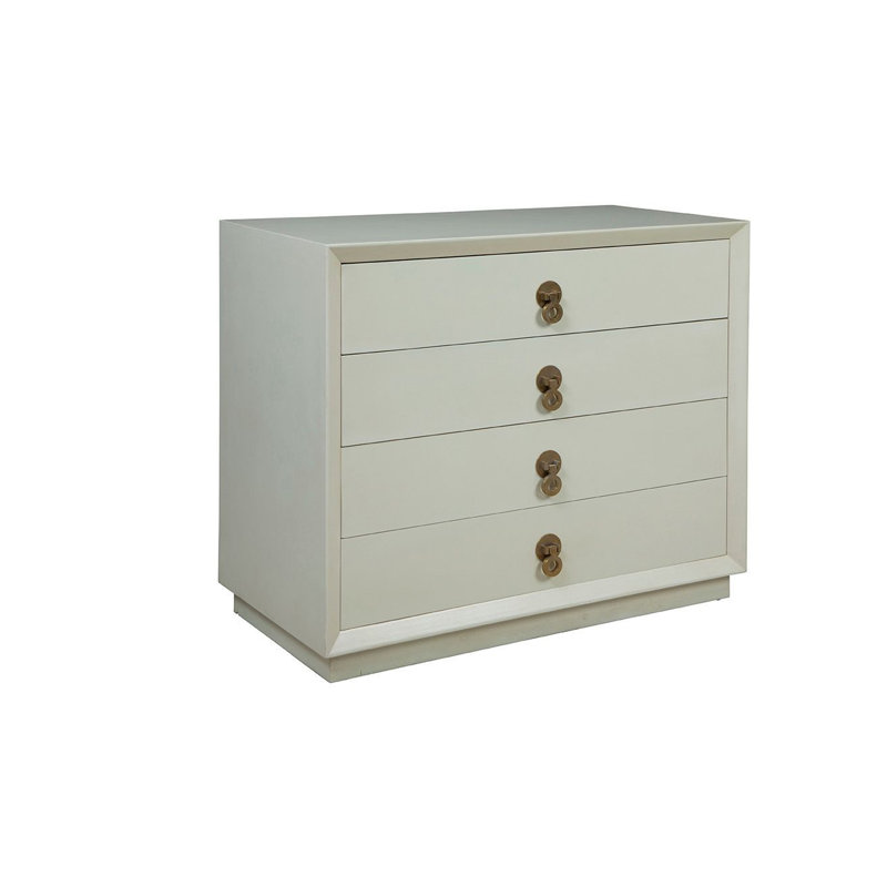 Pirbhai 4-Drawer Mahogany Chest, White