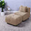 Fauteuils d'appoint modulaires modernes avec repose-pieds, méridienne de 77,5 cm en polyester taupe