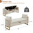 66"W Upholstered Flip Top Velvet Storage Bench with Gold Legs and 2 Pillows-1637878298-1627655204