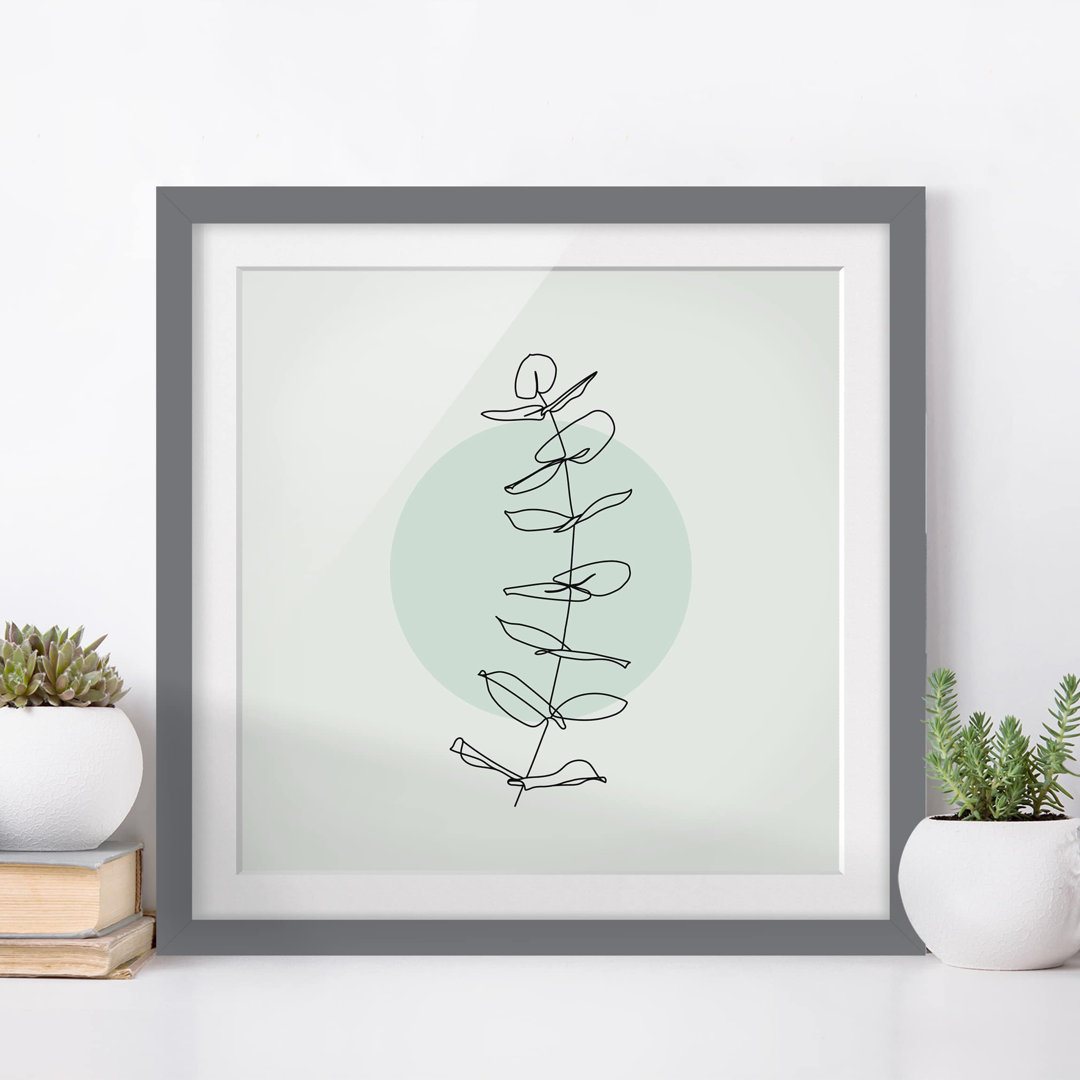 Gerahmtes Poster Branch Geometry Circle Line Art