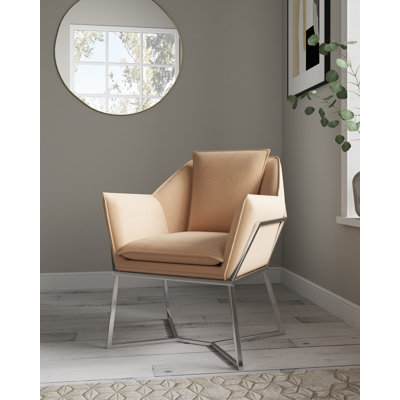 Origami Velvet Upholstered Accent Armchair