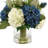 Assorted Hydrangeas with Thistle, Cactus and Protea in Glass Vase