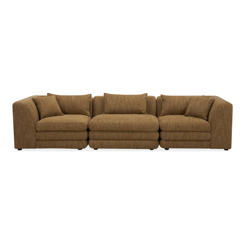 LOWTIDE Modular Sectional, Amber Glow Mustard Tweed