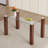 49.6”×30” Transparent Tempered Glass Dining Table With Rectangular Walnut - Color MDF Wood Grain Legs: Blending Simplicity & Quality, Ideal For Diverse Interior Decoration Styles