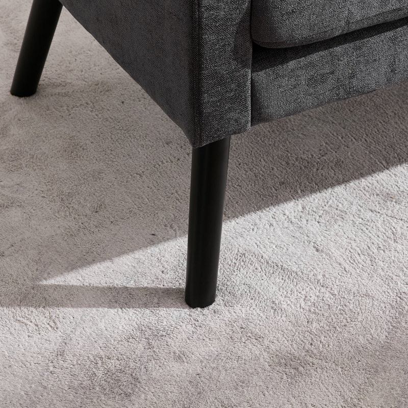 Fauteuil d'appoint 47,24 po de large à dossier capitonné 2 places avec coussin en mousse à haute densité de qualité supérieure en lin / suède pour petits espaces