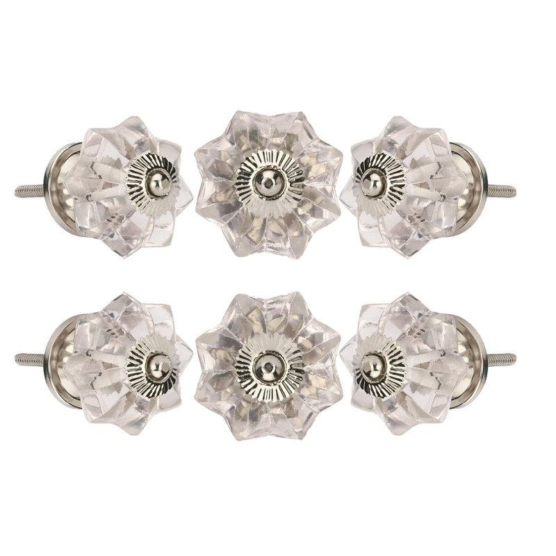 Melon 1.57" Length Novelty Knob Multipack, Clear, Chrome