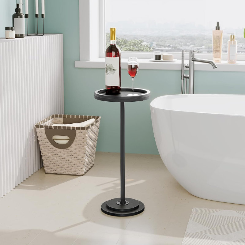 Ensemble de 2 tables d'appoint à piédestal rond pour petits espaces, tables basses rétro pour salon, chambre à coucher et canapé