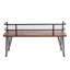 Banc d'extérieur Zoe, structure en métal industriel, bois d'acacia brun de 48 pouces