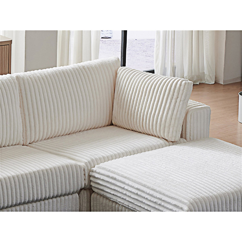 Modular Convertible Sofa With Ottoman