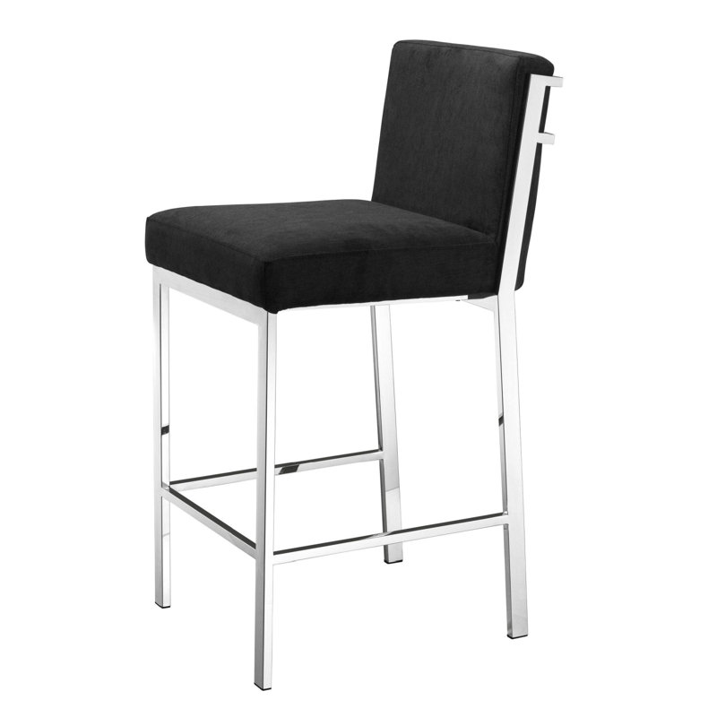 Scott Upholstered Stool with Metal Frame, Counter Stool (26” Seat Height), Gold