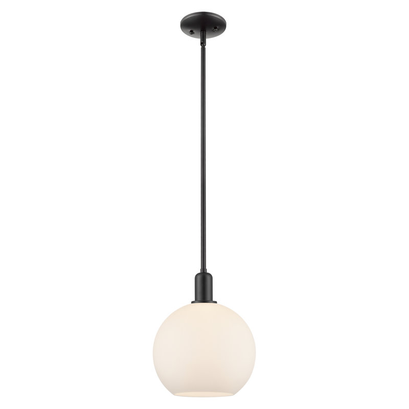 Mini-luminaire suspendu 1 lumière Arcadia - Athens, Noir mat, Blanc mat, H 9 po x l 10 po x P 10 po
