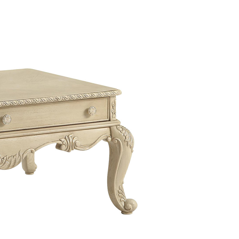 Table basse à 2 tiroirs avec pieds cabriole