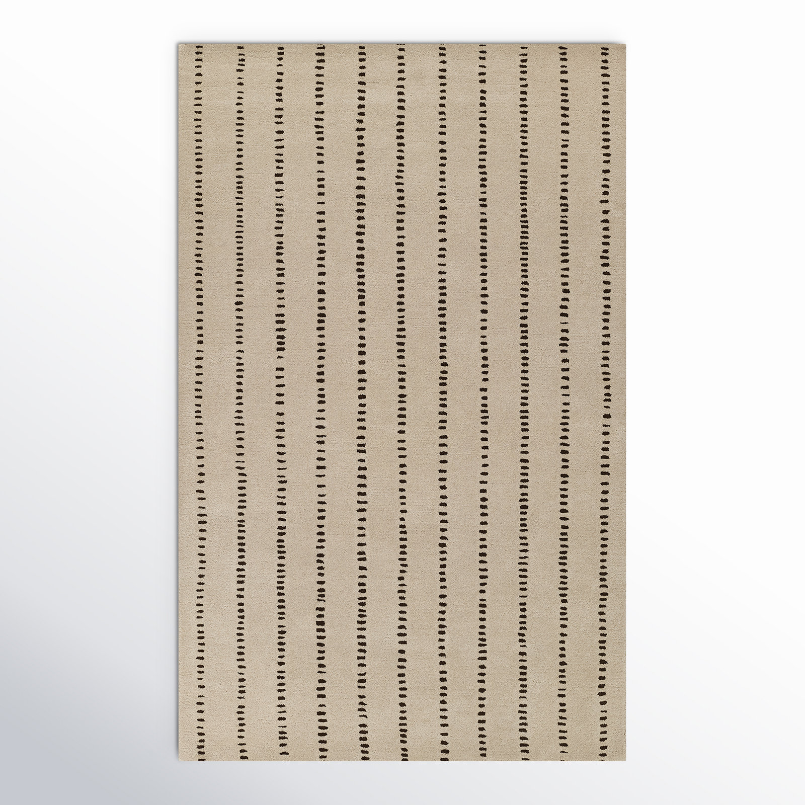 Austen Beige Hand-Tufted Striped Wool Rug, Rectangle 2' x 3'