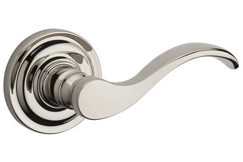 Curve Passage Door Lever with Round Rose Baldwin 