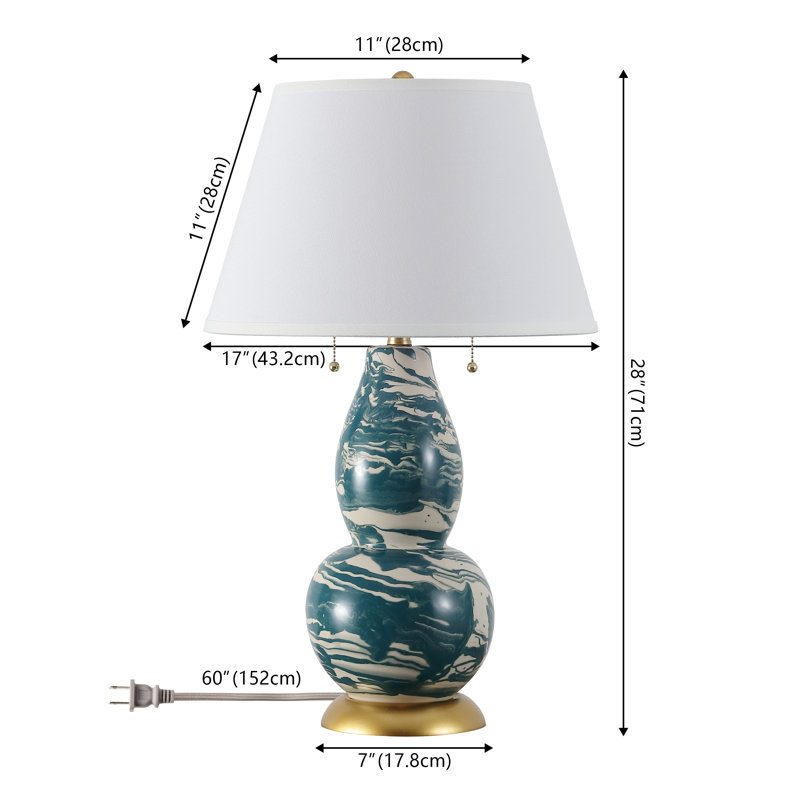 Cassoday Ceramic Table Lamp, Blue/White