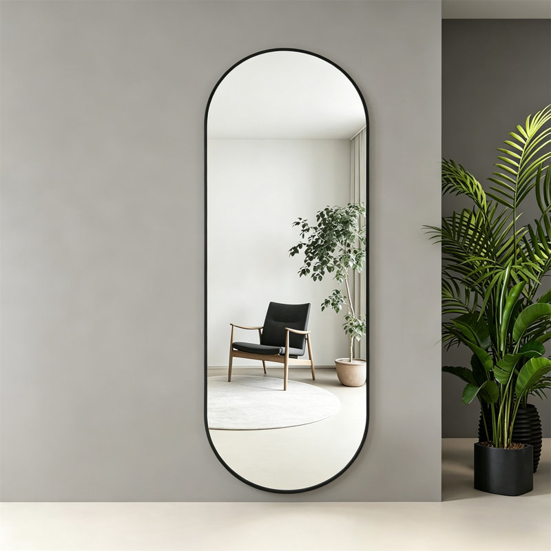 Oval Full-Length Mirror – Wall Mounted Mirror With Metal Frame, Ultra-Clear & Explosion-Proof Dressing Mirror, Minimalist Classic Design For Cloakroom, Bedroom, Living Room