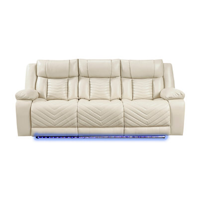 Sensa G00727A-RS - Canapé inclinable électrique avec table et ceinture à DEL beige