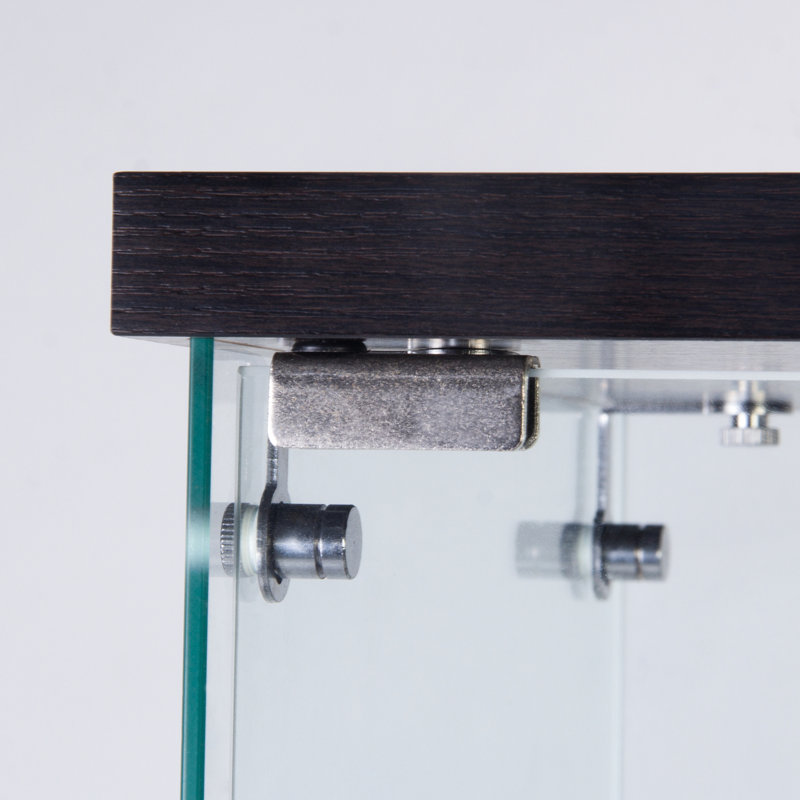 Vitrine en verre noir avec 4 tablettes, armoire de rangement éclairée à DEL, serrure sécurisée