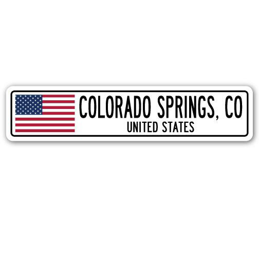 Plaque de rue en aluminium Abrahams Colorado Springs, Co, États-Unis, H 8 po x l 36 po x P 1 po