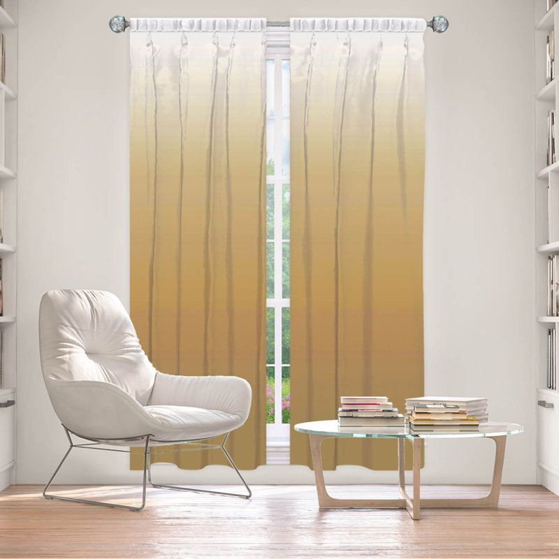 Vandela Room Darkening Curtain Pair, 20" W x 52" L, Beige/Tan/White