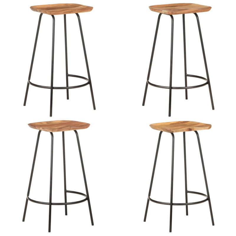 Tabouret de bar Tabouret de bar à hauteur de comptoir pour pub en bois de manguier massif, Noir