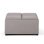 Repose-pieds de rangement pour table basse moderne en tissu d'aspect lin de 35 po avec 4 plateaux rabattables Avalon