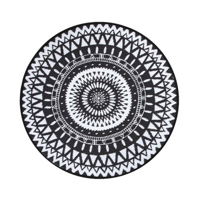 Tapis rond noir / blanc Juleimy