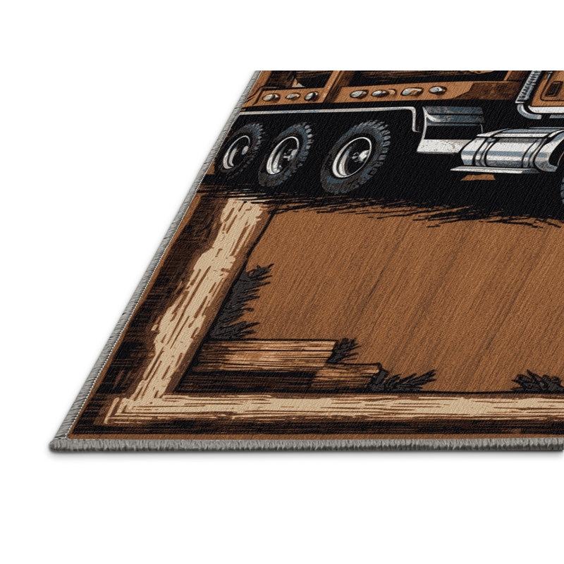Tapis de transport brun lavable à la machine, Carré 3 pi