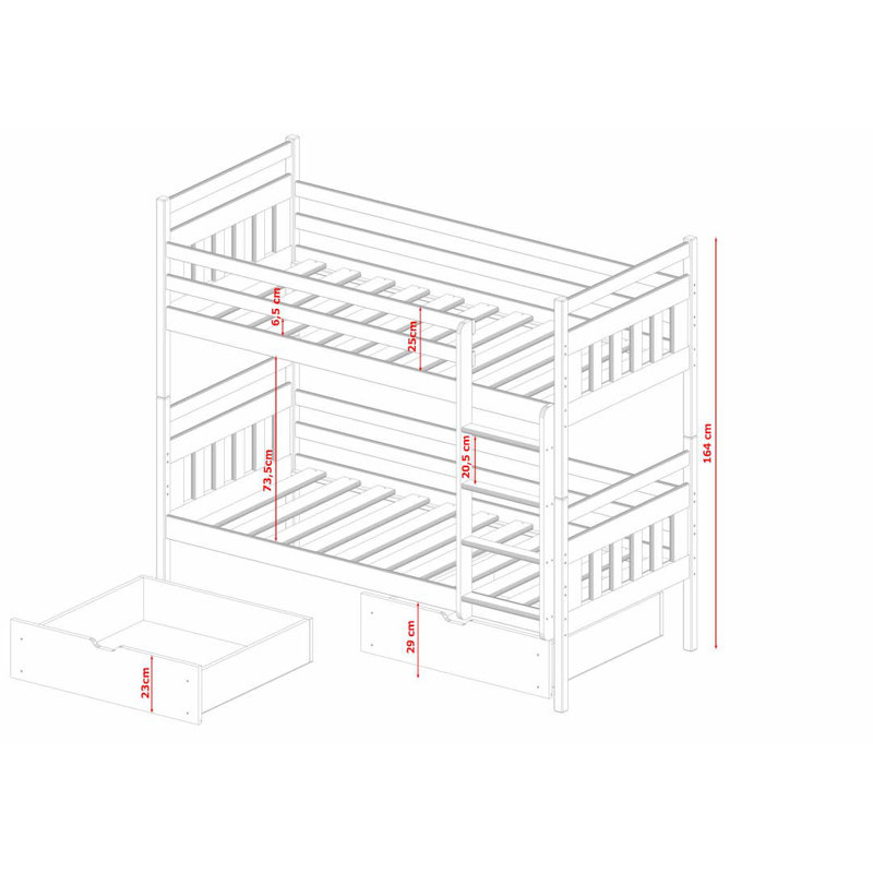 Aegeus Bunk Bed with Storage Included, White