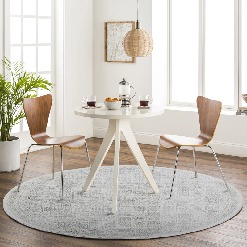 Copenhaver Power Loom Grey/Cream Area Rug, Round 160cm