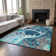 Premium Machine Washable Prisco Teal Rug