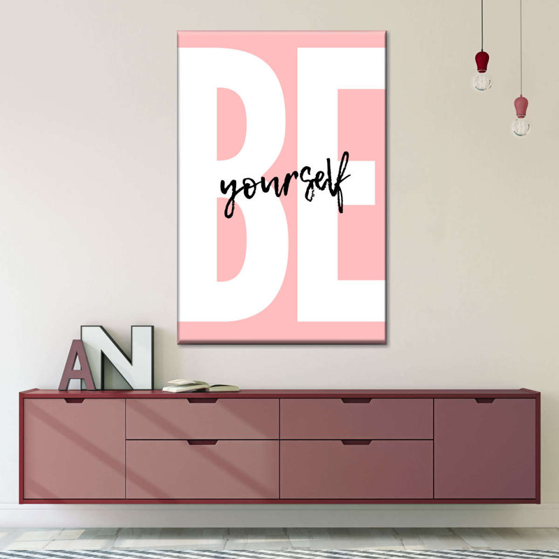 " Be Yourself In Pink " by Enchanté Designs, 24" H x 36" W x 1.25" D